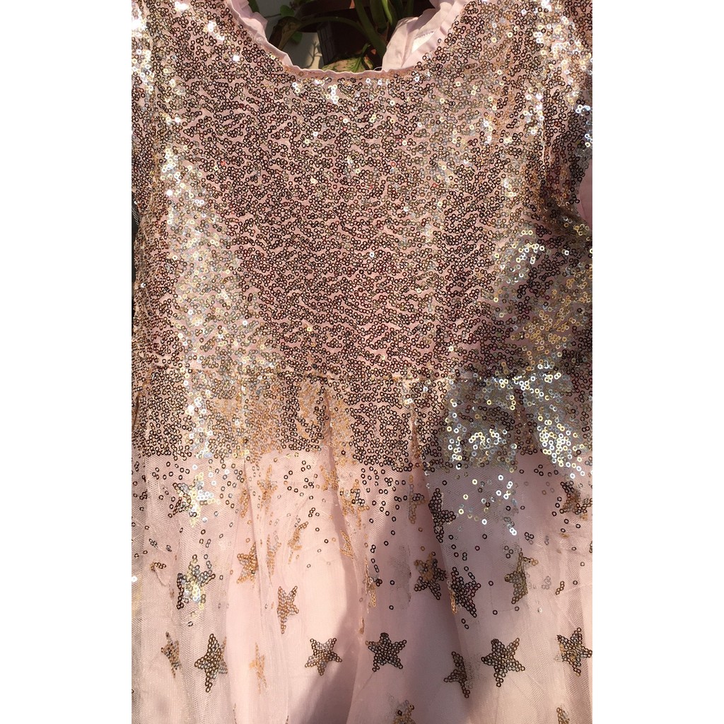 Váy Seed kim sa màu hồng hai lớp.