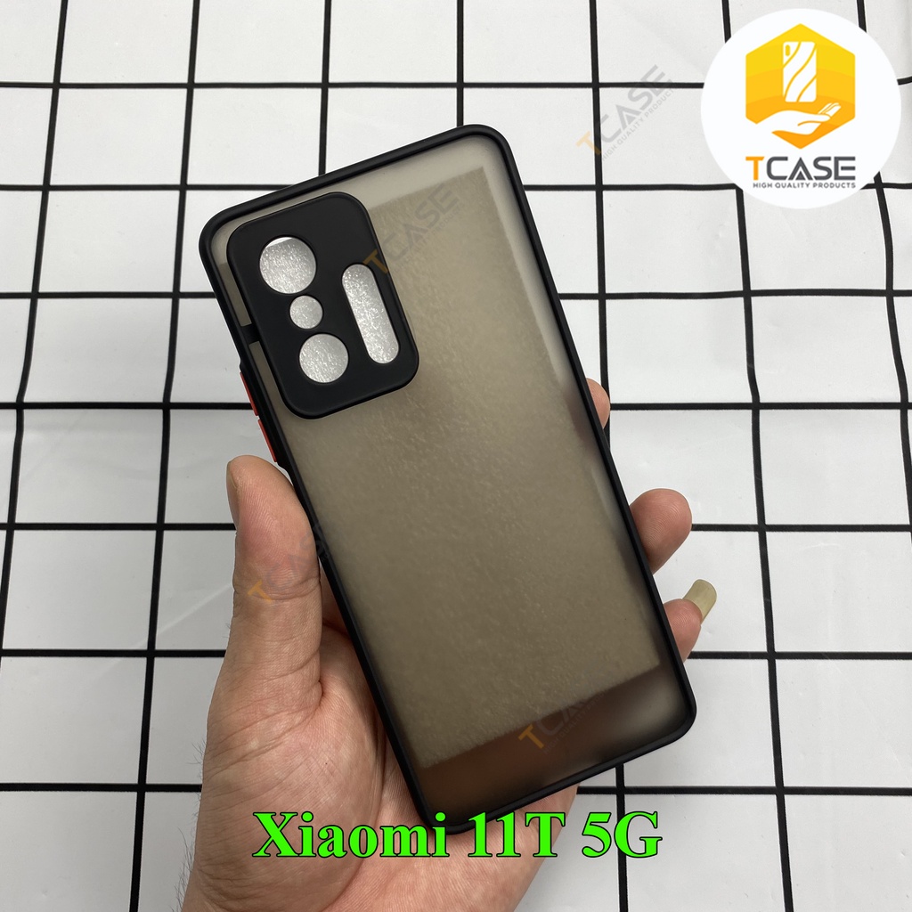 Ốp lưng nhám chống sốc in hình dành cho Xiaomi 11T in hình mèo lém lĩnh