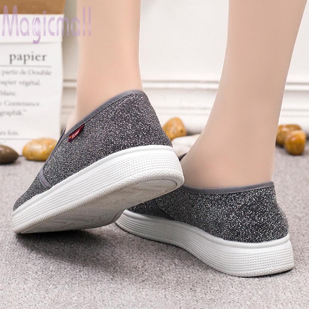 Giày lười phối kim sa lấp lánh theo phong cách hàn quốc dành cho nữ