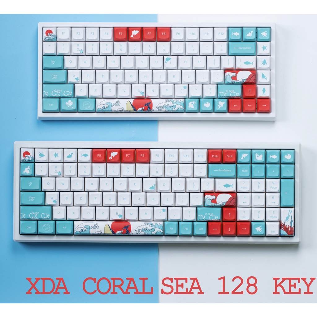 Keycap Coral Sea XDA Thick PBT 128 phím 88PC