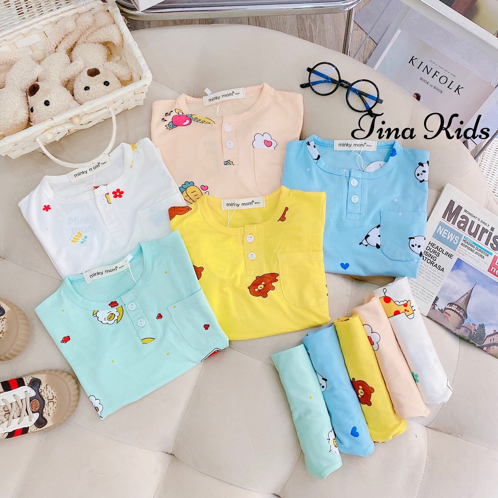 Đồ bộ bé trai gái size đại cộc tay thun lạnh, bộ quần áo cho bé trẻ em mặc ở nhà 1 2 3 4 5 6 7 8 tuổi BC047