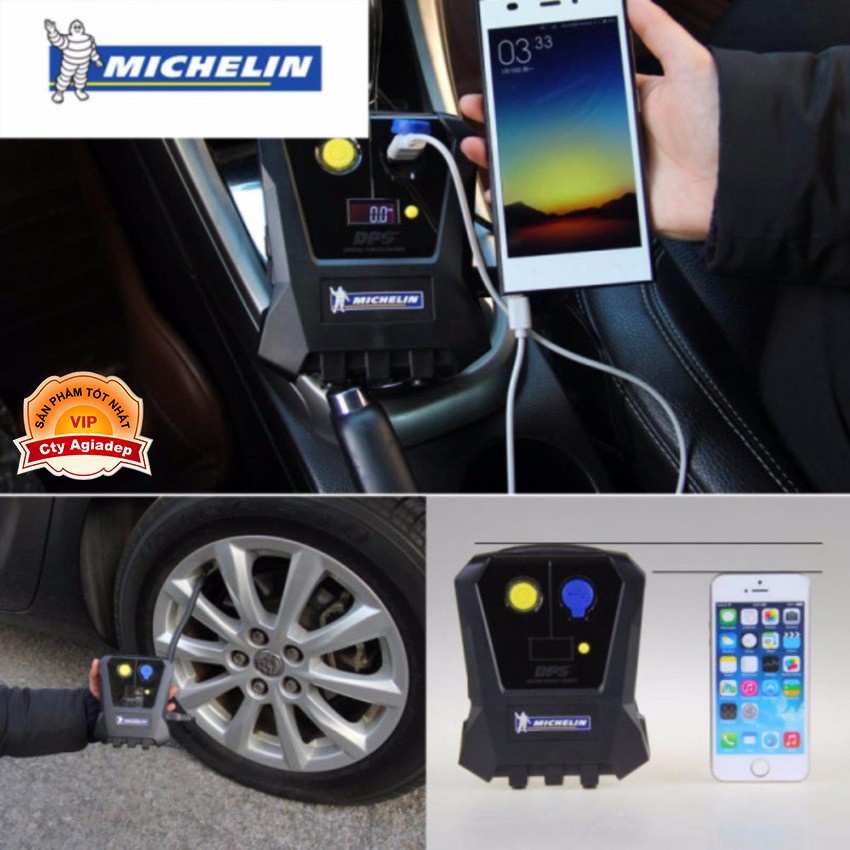 Máy bơm lốp xe hơi oto điện tử Michelin 4399ML 12264 cao cấp, bền xịn - Agiadep