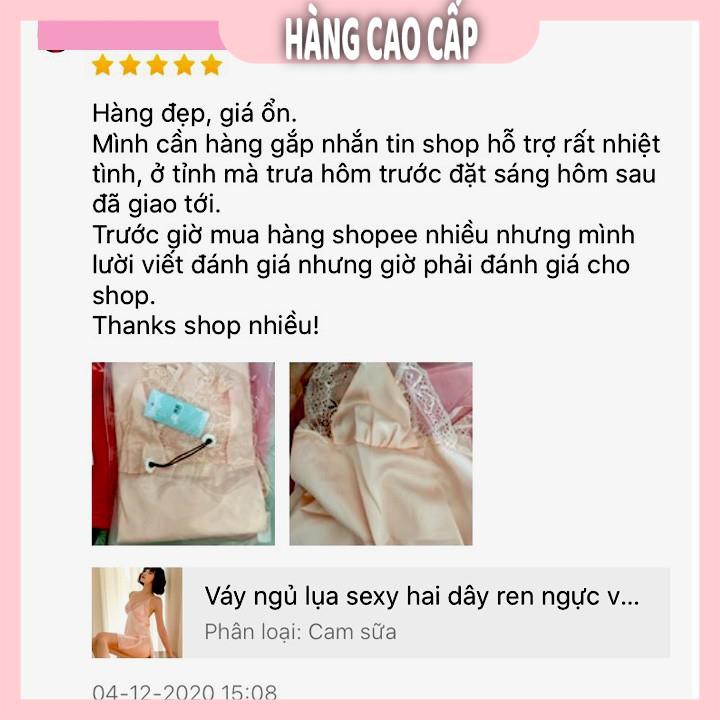 Váy ngủ lụa sexy hai dây ren ngực vạt xẻ tà gợi cảm với màu đỏ quyến rũ | BigBuy360 - bigbuy360.vn