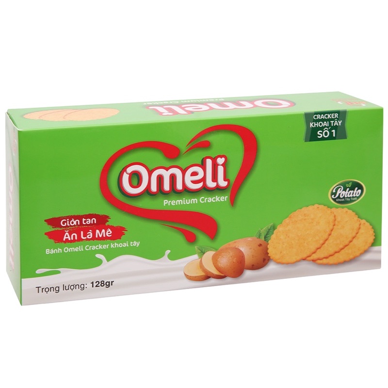 BÁNH OMELI CRACKER GẤC/ KHOAI TÂY HỘP 128G (10 GÓI)