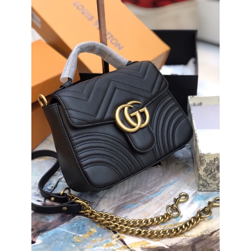 Túi marmont quai da mini size 20cm màu đen