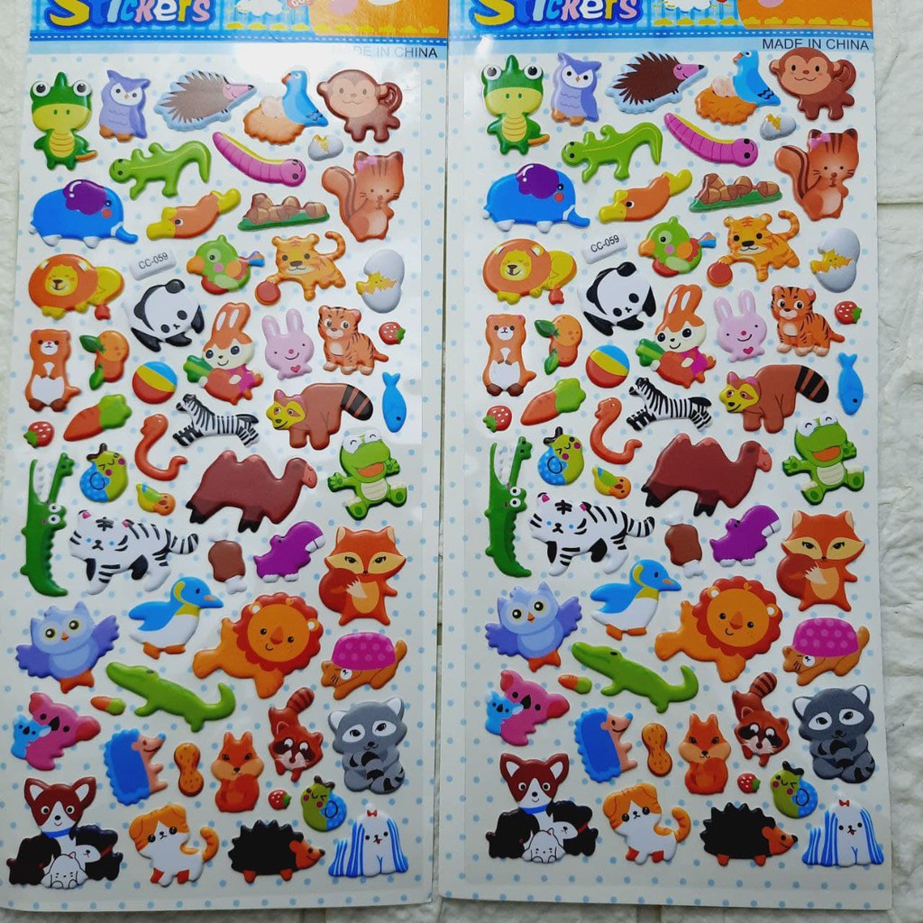 stickers dán nổi 3d các loài động vật cho bé vừa chơi và học khám phá LUCKY SHOES VN - H000018