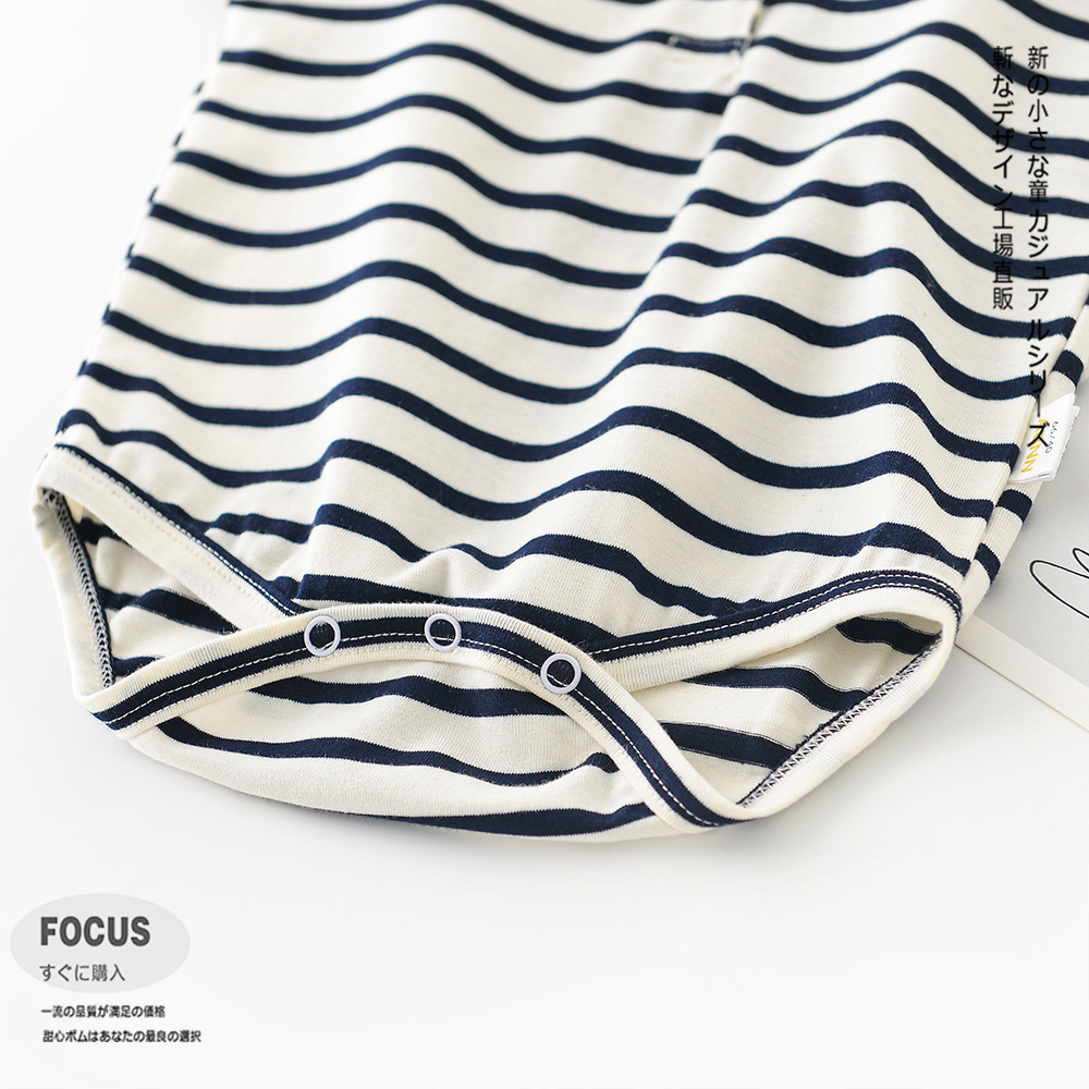 Áo liền quần tay ngắn in hình mặt cười cho bé trai 0-24 tháng