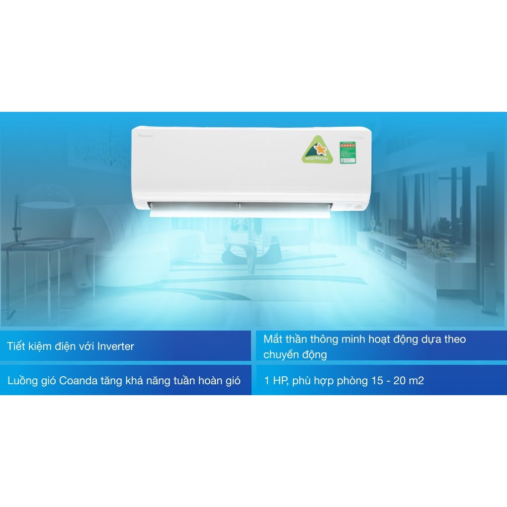 Máy lạnh Daikin Inverter 1.5 HP ATKC35TAVMV