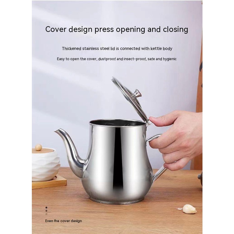 Bình Lưới Lọc Dầu Bằng Thép Không Gỉ Chống Rò Rỉ Tiện Dụng Cho Gia Đình