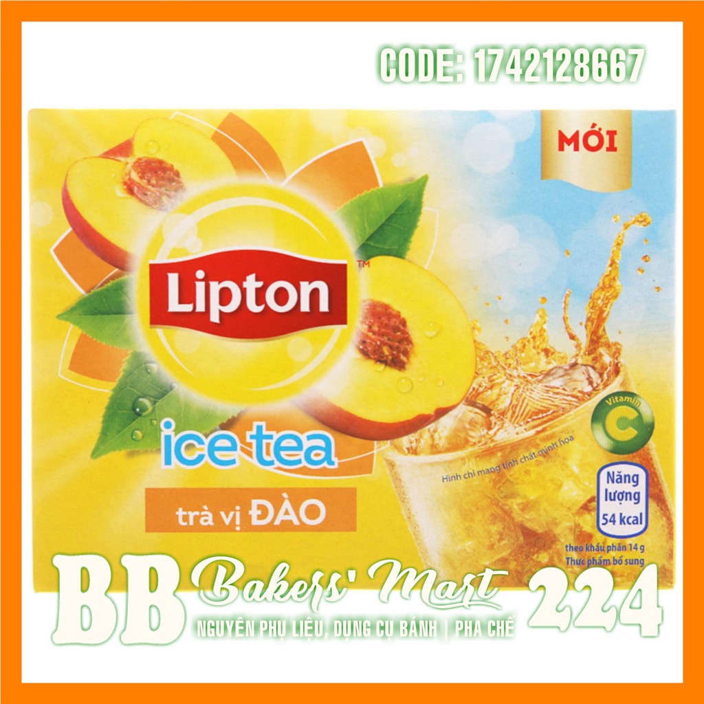 Trà LIPTON ĐÀO hòa tan - Hộp 224gr (16 gói x 14gr)