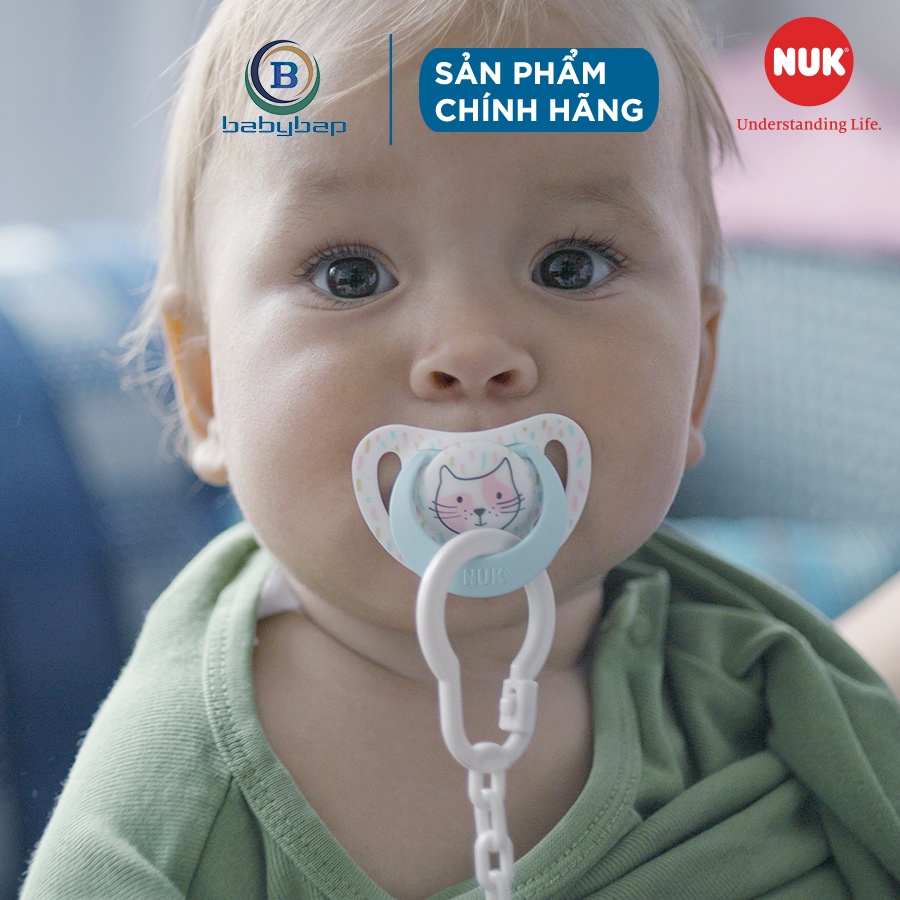 Bộ 2 Ti Giả NUK Genius Silicone Khuyên Dùng Cho Ban Ngày Và Những Giấc Ngủ Ngắn