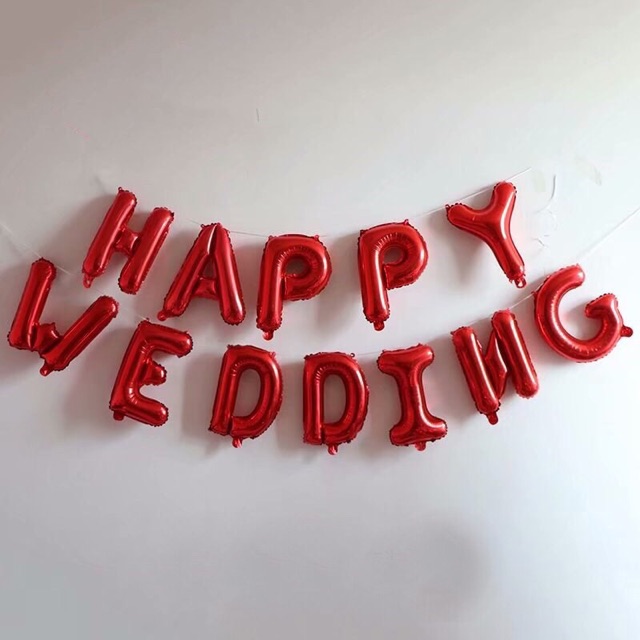Bóng Chữ Happy Wedding Trang Trí Tiệc Cưới