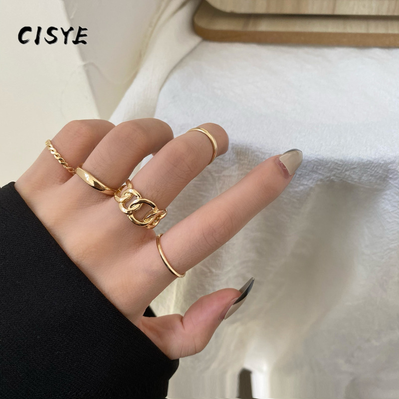 Set 4/ 5 nhẫn đeo ngón tay thiết kế sang trọng thời trang