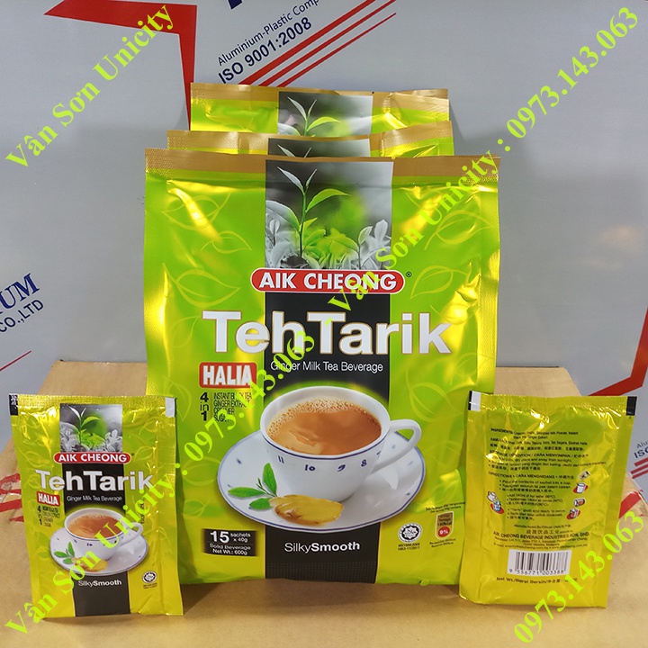 Trà sữa vị Gừng Teh Tarik Halia (Ginger) bịch 600g (15 gói * 40g) Aik Cheong