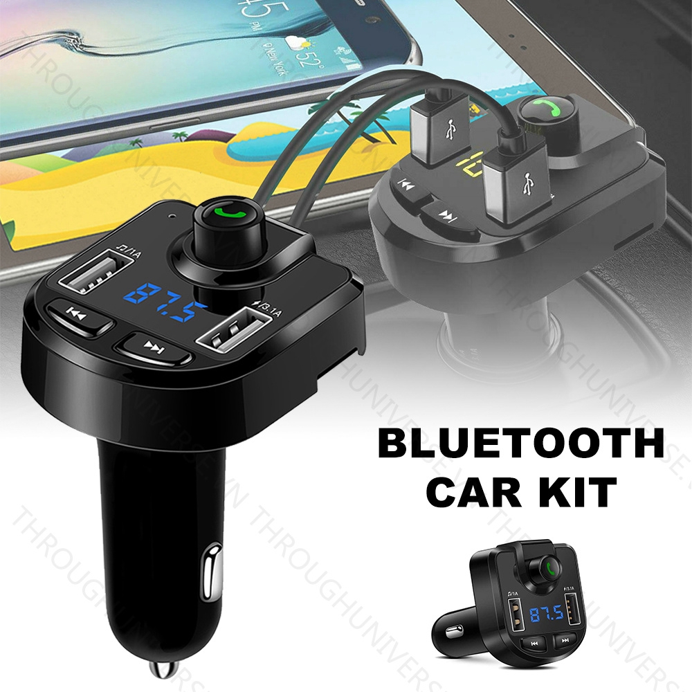 Máy nghe nhạc MP3 FM kết nối Bluetooth kèm hai cổng sạc USB dành cho ô tô
