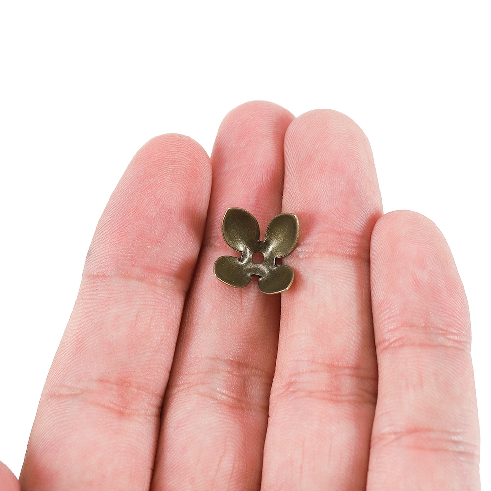 St.kunkka 50 cái / túi Phụ kiện trang sức hình cánh hoa kim loại 15x8mm