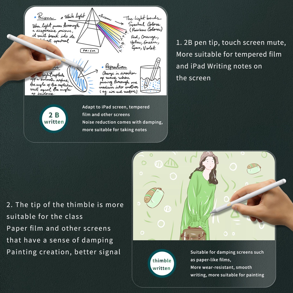 Bút cảm ứng Stylus Pen Gen 18 - Chức năng chống chạm màn hình, vẽ nét nghiêng, thân bút từ tính tương thích với iPad