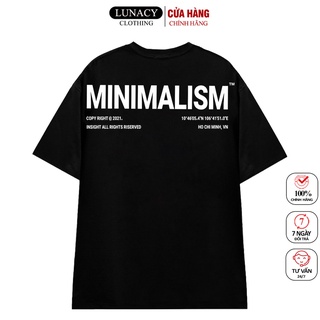 Áo thun tay lỡ minimalism phông unisex nam nữ cotton oversize form rộng lunacy tb030