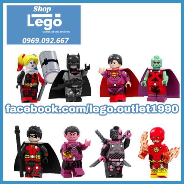 Xếp hình Deathstroke, Martian Manhunter, Flash Siêu anh hùng DC Comics Lego Minifigures POGO PG8211