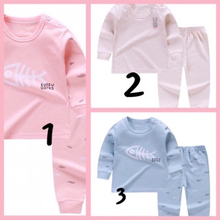 Bộ cotton cài cúc vai