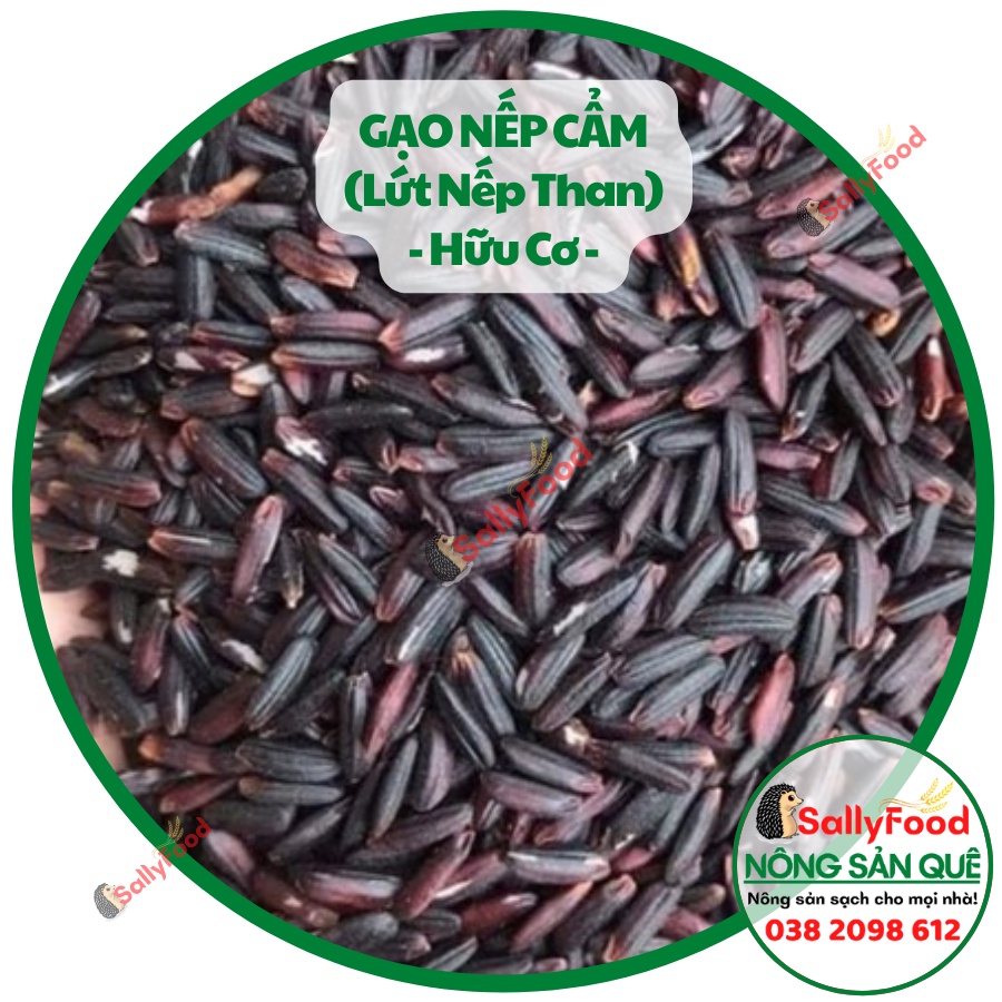 2kg Gạo Nếp Cẩm Organic SallyFood (Lứt Nếp Than Đen Dẻo Hữu Cơ) Làm Sữa Chua Cơm Rượu Xôi Nông Sản Quê Sạch