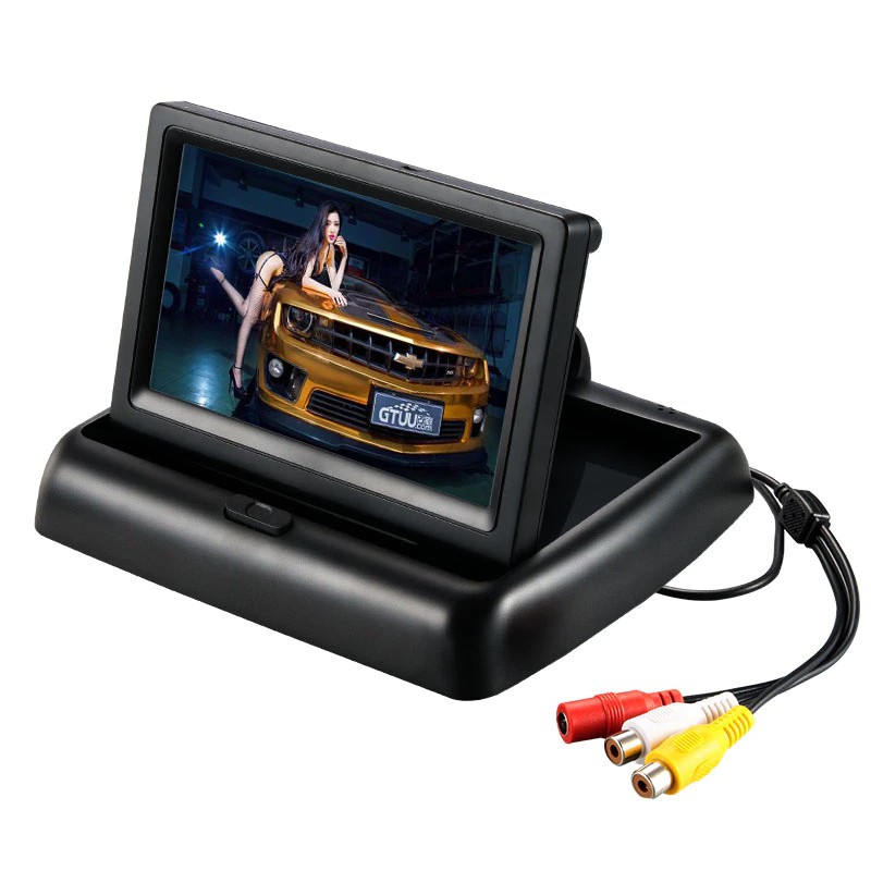 Màn Hình Camera Xe Hơi LCD 4.3 Inch, Màn Hình Hiển Thị Camera Lùi, Camera Cap Lề Dạng Gập Thông Minh