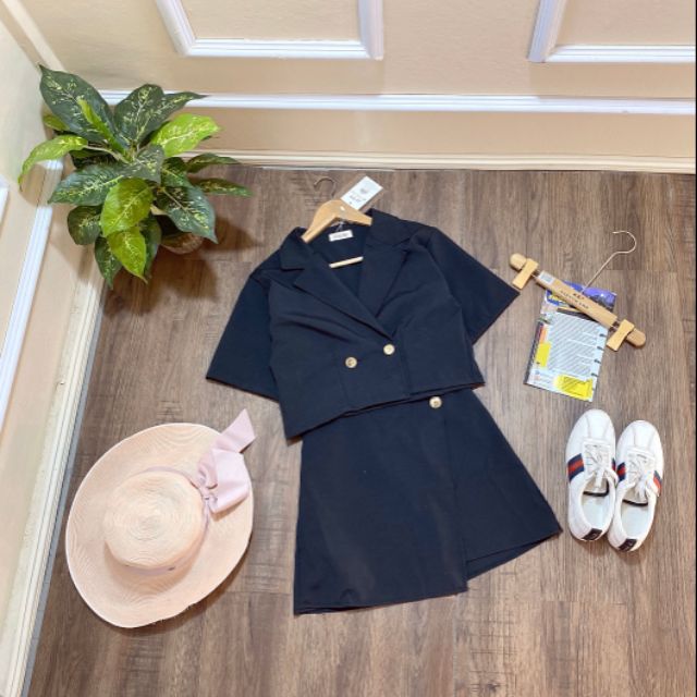 Set vest đen
