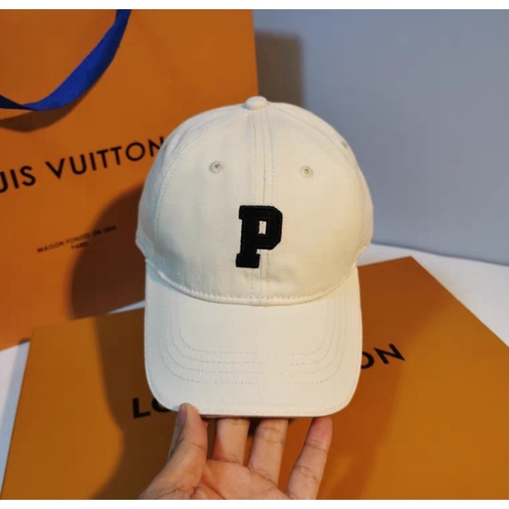 Mũ lưỡi trai, nón kết thêu chữ P màu đen trắng phong cách Ulzzang phù hợp đi chơi, đi học, basic, M03