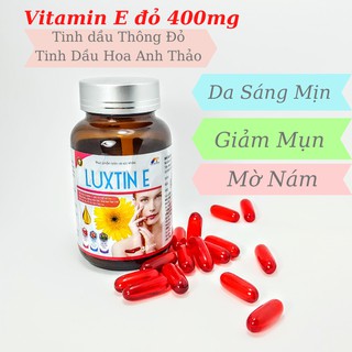 ❤️Vitamin E Đỏ❤️ đẹp da, chống lão hóa, Luxtin E 400UI, 30 viên.