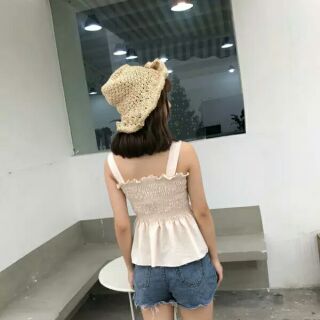 Áo 2 dây nhún ngực kèm ảnh thật
