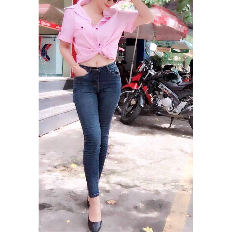 Quần jeans thun nữ co dãn cao cấp