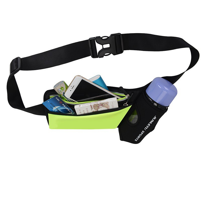 Túi đeo hông đeo bụng chạy bộ có ngăn bình đựng nước chống nước phản quang JUNLETU JU1036