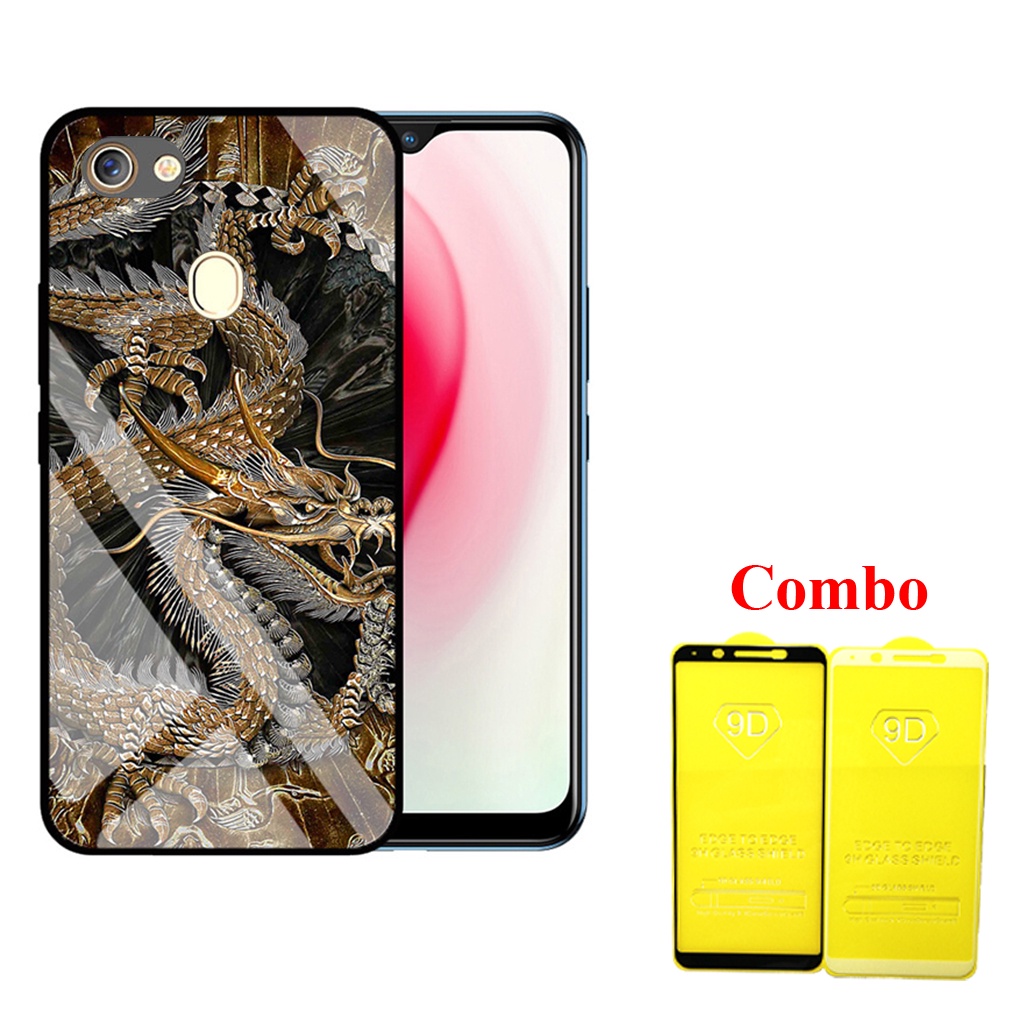 &quot;Combo 1 ốp lưng Oppo F5 + 1 Cường Lực&quot; Mặt kính 3D sang trọng_Không Nhòe, Không Phai Hình ( Tim shop )