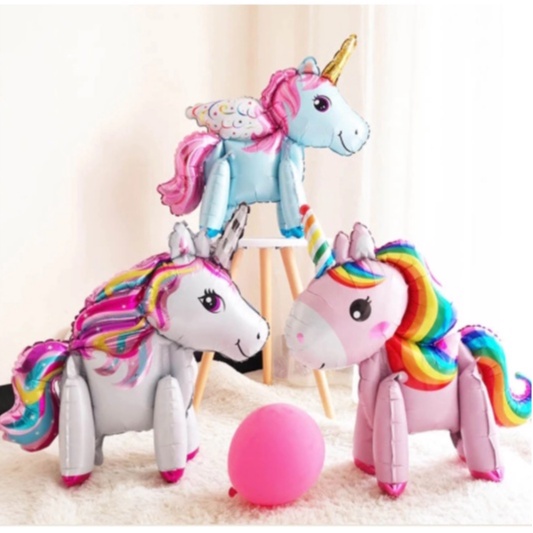 Bong bóng Pony 4D ( kỳ lân) dễ thương trang trí sinh nhật, đồ chơi cho bé
