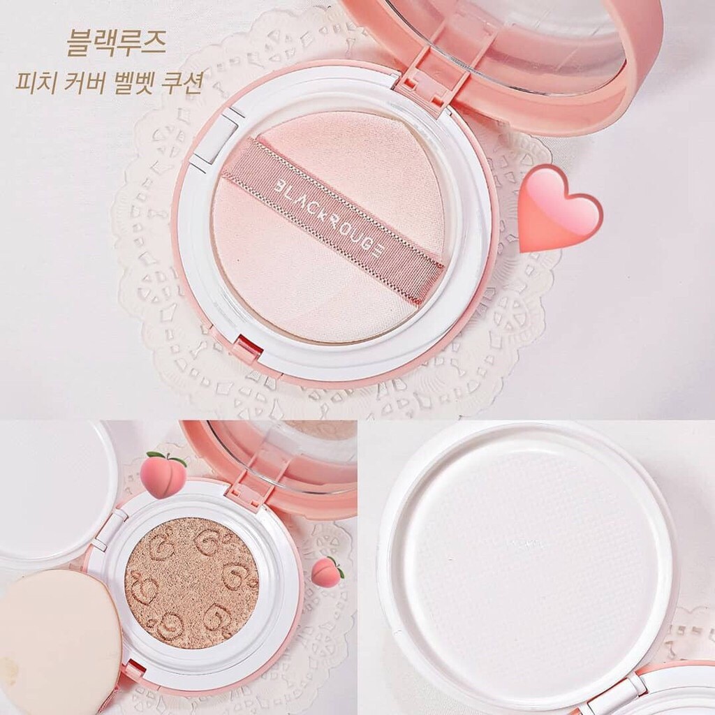 [NEW] Phấn nước Trái Đào Black Rouge Peach Cover Velvet Cushion