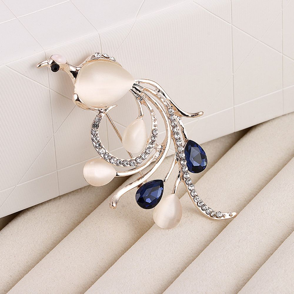 Ghim cài trang trí đính ngọc hình chim phượng hoàng xinh xắn