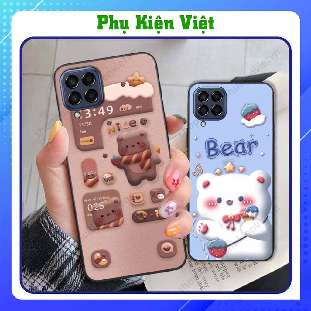 Ốp lưng Samsung M33 - M53 in hình mèo đen, thỏ trắng siêu cute đáng yêu