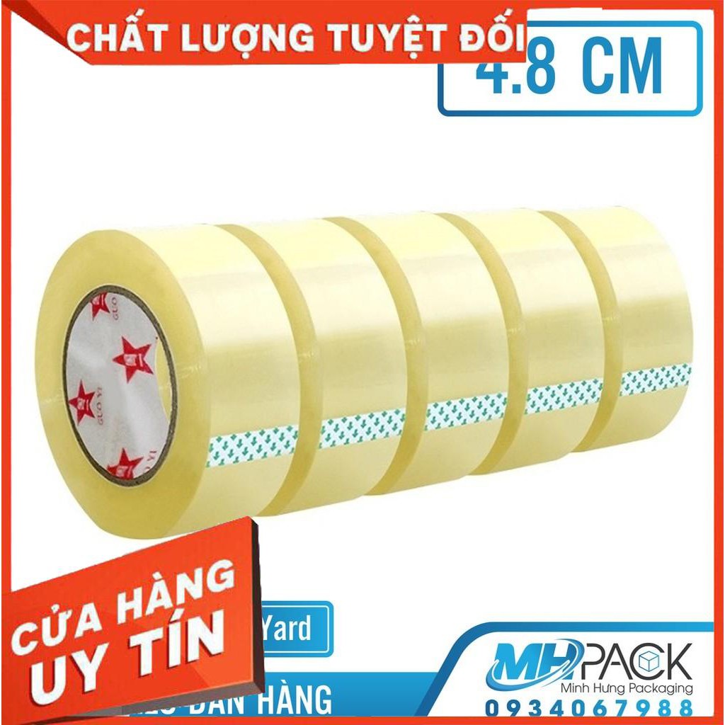 Băng keo khổ 4.8cm dài 100 yard băng dính dán thùng lõi mỏng