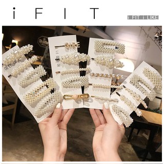 Kẹp tóc phong cách Hàn Quốc đính hạt châu xinh xắn trẻ trung iFIT