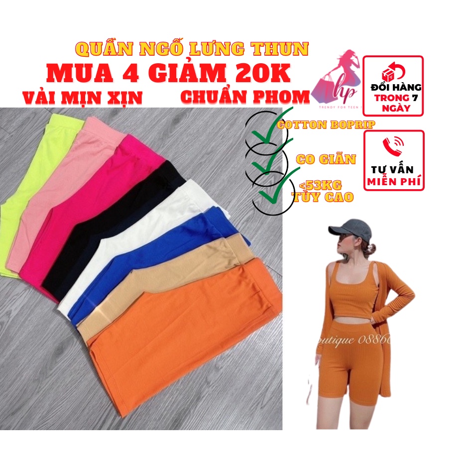 Quần ngố leggin nữ lưng thun côtton borip xịn chuẩn phom ôm body thời trang-VD20