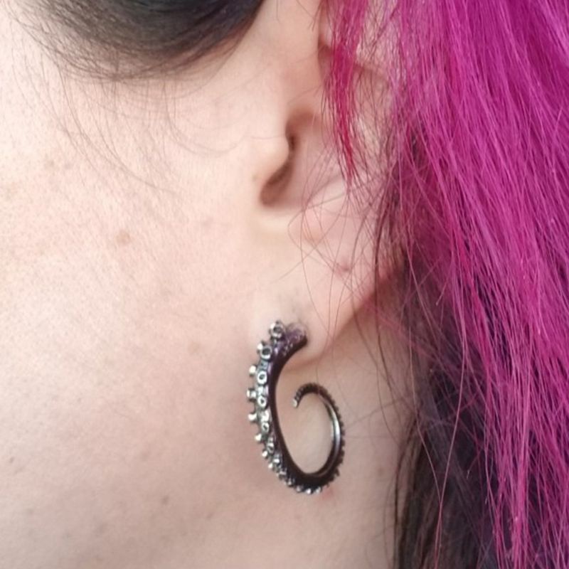 Youyo Bông Tai Đinh Tán Hình Con Mực Biển Sâu Phong Cách Punk Thời Trang Dự Tiệc