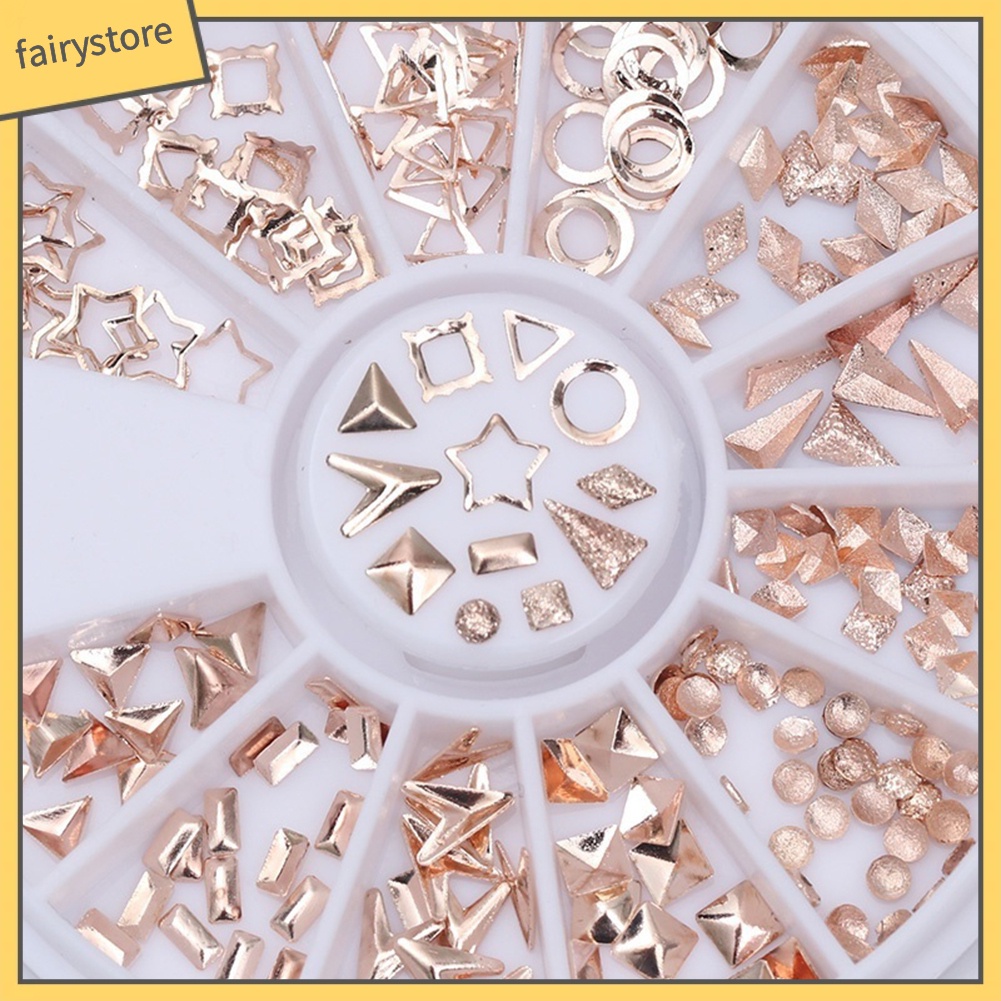 Hộp 240 phụ kiện mạ vàng đính móng tay ngộ nghĩnh dễ thương xinh xắn