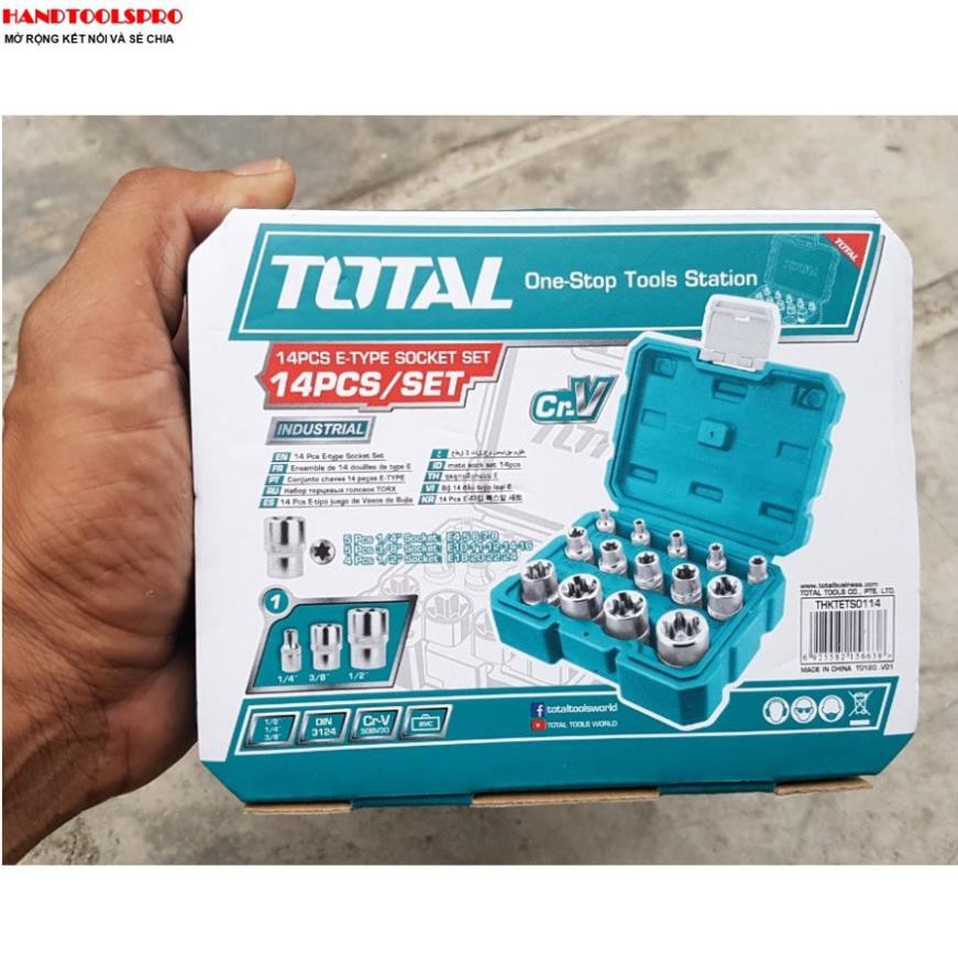 Bộ tuýp hình E 6 cạnh 14 chi tiết Total THKTETS0114