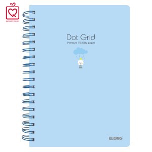 Sổ lò xo kép ruột chấm Dot Grid B5 Klong-200 trang ms 960-nhiều màu