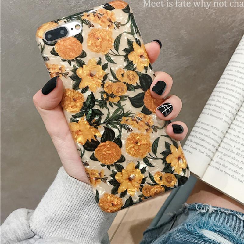 Ốp Điện Thoại Mềm Họa Tiết Hoa Phong Cách Retro Cho Iphone 7 / 8plus / Xsmax / Xr / 6splus | BigBuy360 - bigbuy360.vn