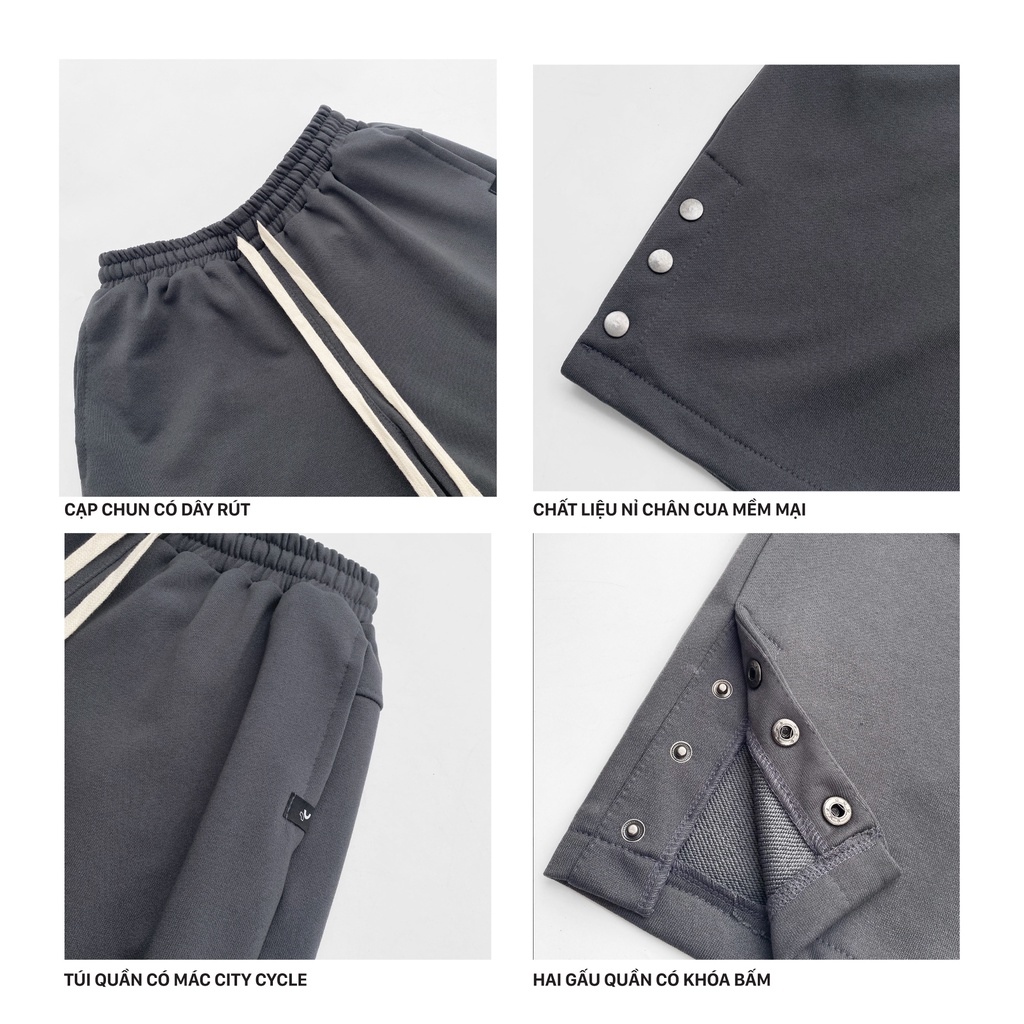 Quần short local brand Symbol City Cycle cúc bấm form rộng unisex nam nữ oversize