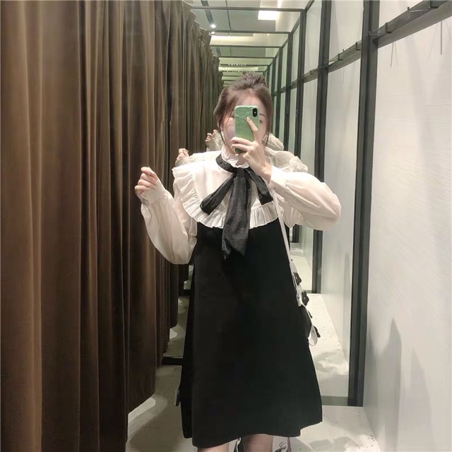 Váy phối voan tơ