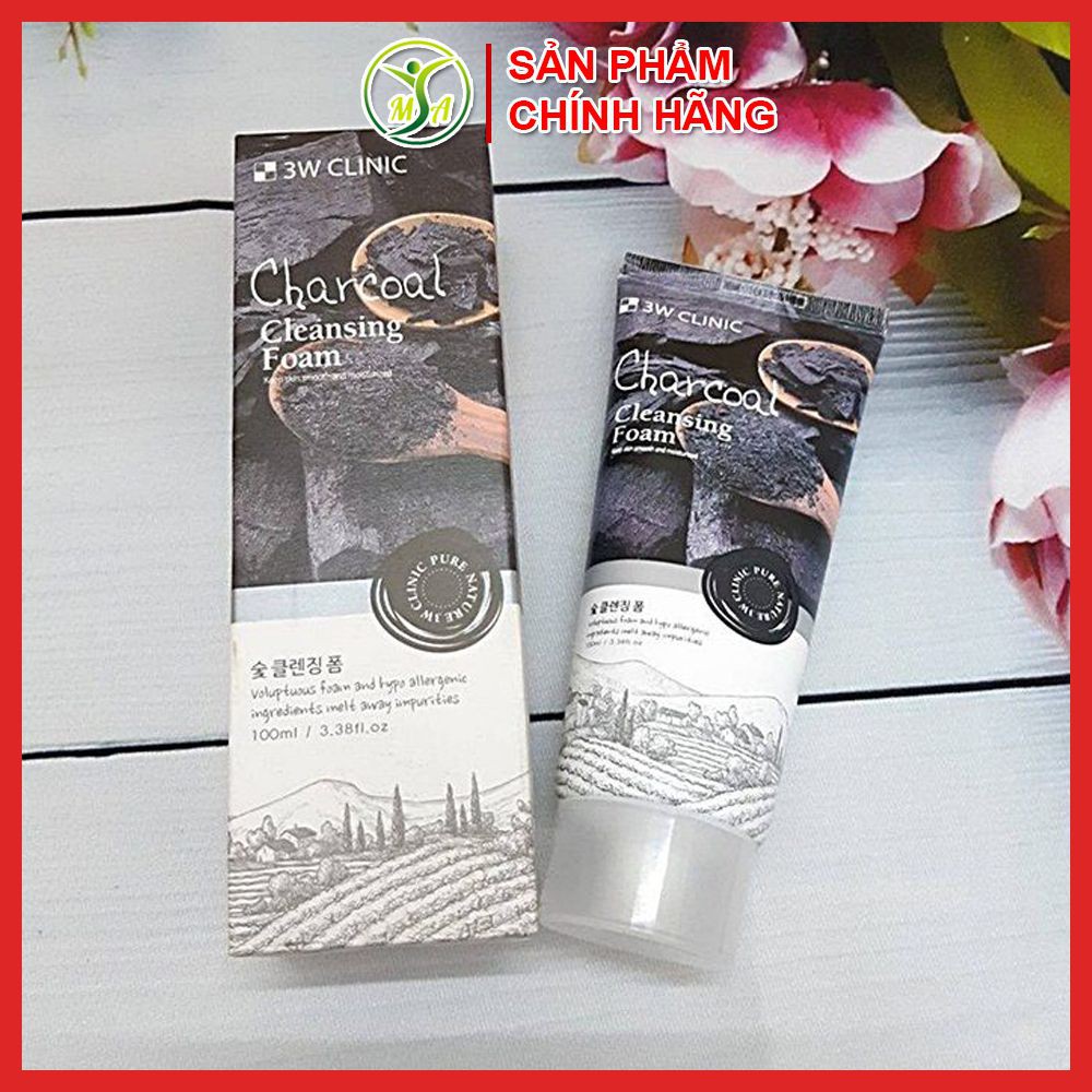 [Chính hãng] Sữa rửa mặt than hoạt tính 3W CLINIC Charcoal Cleansing Foam