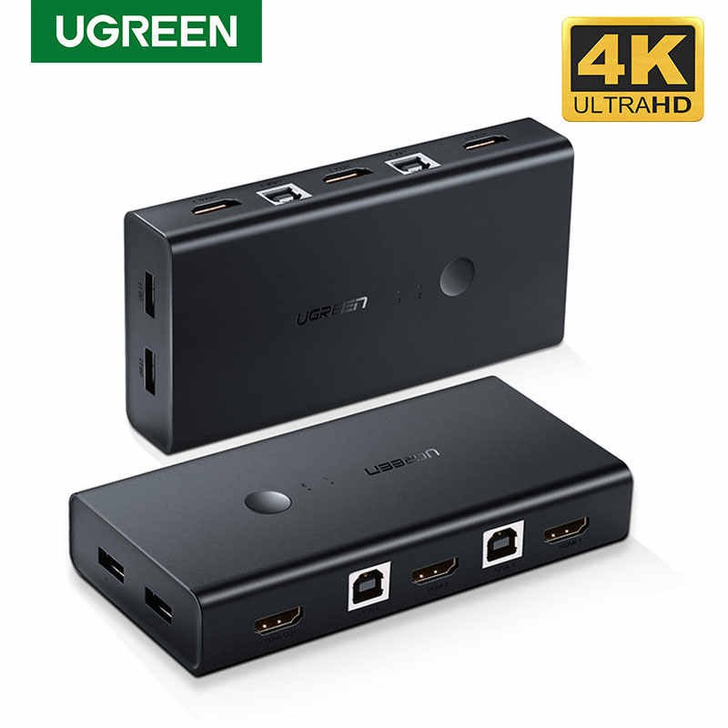 Bộ chuyển đổi 2 máy tính dùng 1 màn hình HDMI - Auto 2 USB KVM Switch chính hãng Ugreen 50744