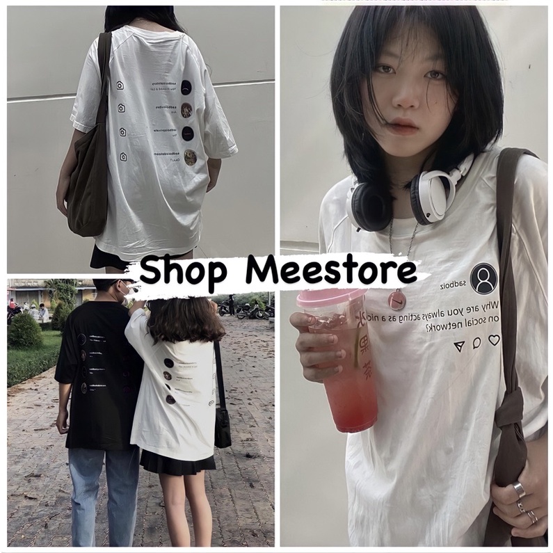 Áo Phông Sadboiz Unisex Meestore - Thun Form Rộng Tay Lỡ In Hình Phong Cách Ullzang Dành Cho Nam Nữ